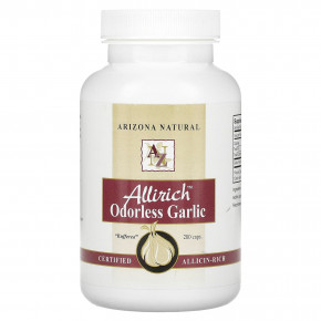 Arizona Natural, Allirich, чеснок без запаха, 85 мг, 200 капсул - описание