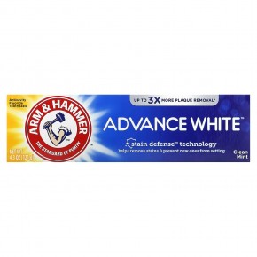Arm & Hammer, Advance White, высокоэффективная отбеливающая зубная паста, чистый аромат мяты, 4,3 унции (121 г) в Москве - eco-herb.ru | фото