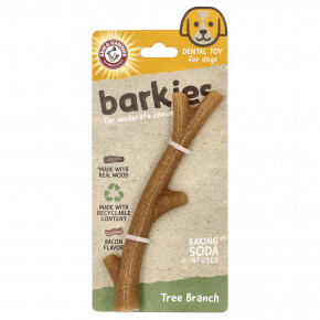 Arm & Hammer, Barkies For Moderate Chewers, стоматологическая игрушка для собак, ветка дерева, бекон, 1 игрушка - описание