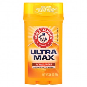 Arm & Hammer, UltraMax, твердый дезодорант-антиперспирант для мужчин, аромат «Active Sport», 73 г (2,6 унции) - описание