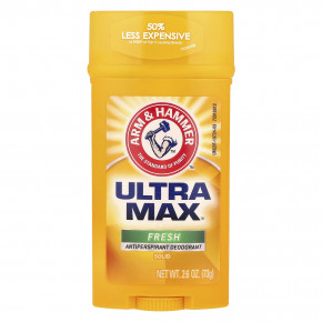 Arm & Hammer, UltraMax™, твёрдый дезодорант-антиперспирант, свежий аромат, 73 г (2,6 унции) - описание | фото