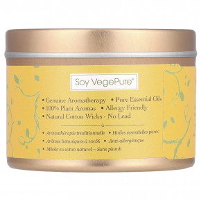 Aroma Naturals, Soy VegePure®, жестяная свеча для путешествий, расслабляющая лаванда и мандарин, 79,38 г (2,8 унции) в Москве - eco-herb.ru | фото