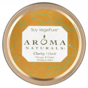 Aroma Naturals, Soy VegePure, свеча Clarity, удобна для путешествий, апельсин и кедр, 79,38 г (2,8 унции) в Москве - eco-herb.ru | фото