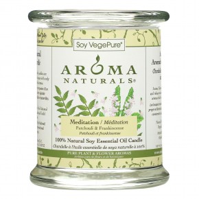 Aroma Naturals, Soy VegePure, полностью натуральная соевая свеча, для медитаций с эфирными маслами, пачули и ладан, 260 г (8,8 унции) в Москве - eco-herb.ru | фото