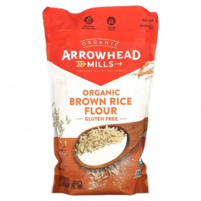 Arrowhead Mills, мука из органического коричневого риса, без глютена, 680 г (24 унции) - описание