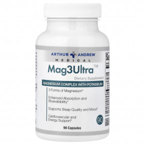 Arthur Andrew Medical, Mag3Ultra®, комплекс магния с калием, 90 капсул в Москве - eco-herb.ru | изображение Arthur Andrew Medical, Mag3Ultra®, комплекс магния с калием, 90 капсул в Москве - eco-herb.ru | фото