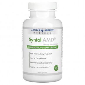 Arthur Andrew Medical, Syntol AMD, Advanced Microflora Delivery, средство для здоровой микрофлоры, 500 мг, 180 капсул - описание