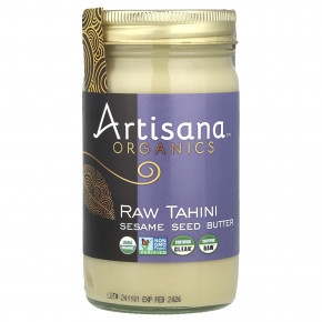 Artisana, Organics, необработанный тахини, масло из семян кунжута, 397 г (14 унций) - описание | фото