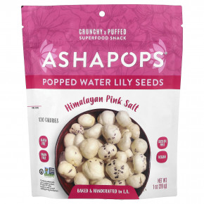 AshaPops, Popped Water Lily Seeds, розовая гималайская соль, 28 г (1 унция) - подробнее AshaPops, Popped Water Lily Seeds, розовая гималайская соль, 28 г (1 унция) - описание