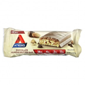 Atkins, Protein Meal Bar, батончик с шоколадным и миндальным маслом, 5 батончиков по 60 г (2,12 унции) в Москве - eco-herb.ru | фото