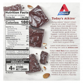 Atkins, Protein Meal Bar, шоколадный батончик с двойной помадкой, 5 батончиков, 48 г (1,69 унции) в Москве - eco-herb.ru | фото