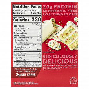 Atkins, Strong, батончик с высоким содержанием протеина, праздничный торт, 4 батончика по 60 г (2,12 унции) в Москве - eco-herb.ru | изображение Atkins, Strong, батончик с высоким содержанием протеина, праздничный торт, 4 батончика по 60 г (2,12 унции) в Москве - eco-herb.ru | фото