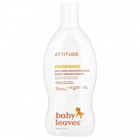 ATTITUDE, Baby Leaves ™, средство для мытья посуды из детских бутылочек, грушевый нектар, 700 мл (23,7 жидк. Унции) - описание | фото