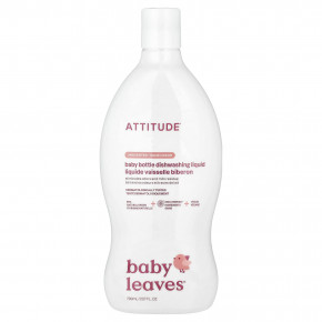 ATTITUDE, Baby Leaves®, бутылочка с жидкостью для мытья посуды, без запаха, 700 мл (23,7 жидк. унции) - описание | фото