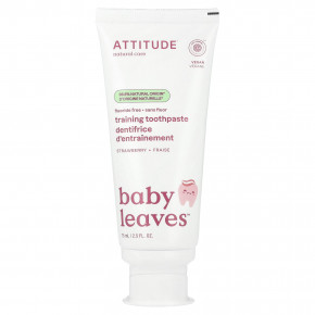 ATTITUDE, Baby Leaves™, зубная паста для тренировок без фтора, клубника, 75 мл (2,5 жидк. унции) - описание | фото
