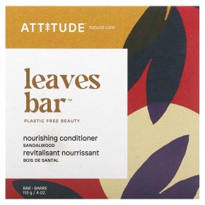 ATTITUDE, Leaves Bar, питательный кондиционер, сандаловое дерево, 113 г (4 унции) - описание