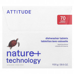 ATTITUDE, Таблетки для посудомоечной машины, 70 таблеток, 1120 г (39,5 унции) - описание | фото