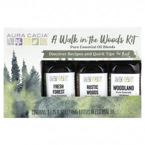 Aura Cacia, A Way In The Woods, набор чистых эфирных масел, 3 флакона по 7,4 мл (0,25 жидк. унции) в Москве - eco-herb.ru | фото