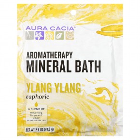 Aura Cacia, Ароматерапевтическая минеральная ванна, Euphoric Ylang Ylang, 70.9 г - описание