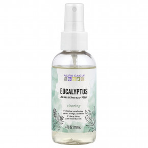 Aura Cacia, ароматерапевтический спрей, эвкалипт, 118 мл (4 жидк. унции) - описание | фото