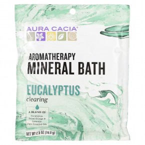 Aura Cacia, Aromatherapy Mineral Bath, Clearing Eucalyptus, 2.5 oz (70.9 g) - описание