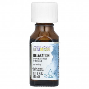Aura Cacia, чистая смесь эфирных масел, для расслабления, 15 мл (0,5 жидк. унции) - описание