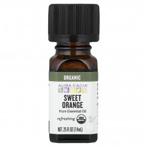 Aura Cacia, чистое эфирное масло, органический сладкий апельсин 7,4 мл (0,25 жидкой унции) - подробнее Aura Cacia, чистое эфирное масло, органический сладкий апельсин 7,4 мл (0,25 жидкой унции) - описание