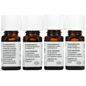 Aura Cacia, Relaxation Kit, успокаивающие чистые эфирные масла, 4 флакона по 7,4 мл (0,25 жидк. унц.) в Москве - eco-herb.ru | фото