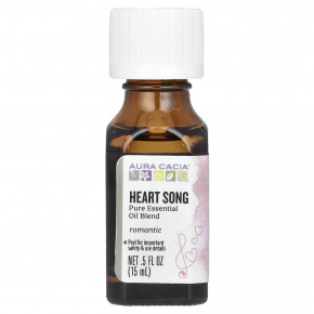 Aura Cacia, Heart Song, 100% чистые эфирные масла, 15 мл (0,5 жидк. унции) - описание | фото