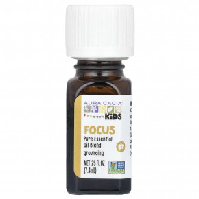Aura Cacia, Kids, смесь чистых эфирных масел, Focus, 7,4 мл (0,25 жидк. унц.) - описание | фото