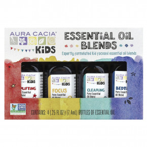 Aura Cacia, Kids, смеси эфирных масел, 4 флакона по 7,4 мл (0,25 жидк. унц.) в Москве - eco-herb.ru | изображение Aura Cacia, Kids, смеси эфирных масел, 4 флакона по 7,4 мл (0,25 жидк. унц.) в Москве - eco-herb.ru | фото