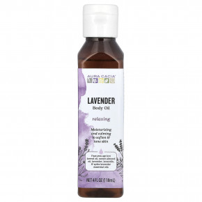 Aura Cacia, Масло для тела, лаванда, 118 мл (4 жидк. унц.) - описание | фото