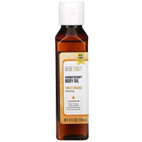 Aura Cacia, масло для тела с ароматерапевтическим эффектом, расслабляющее, с ароматом сладкого апельсина, 118 мл (4 жидк. унции) - описание
