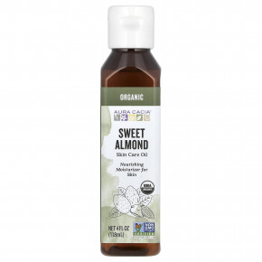 Aura Cacia, Organic, масло для ухода за кожей, сладкий миндаль, 118 мл (4 жидк. унц.) - описание