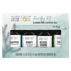 Aura Cacia, Purify Kit, очищающие чистые эфирные масла, 4 флакона по 7,4 мл (0,25 жидк. унц.) в Москве - eco-herb.ru | изображение Aura Cacia, Purify Kit, очищающие чистые эфирные масла, 4 флакона по 7,4 мл (0,25 жидк. унц.) в Москве - eco-herb.ru | фото