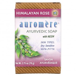 Auromere, аюрведическое мыло с нимом, гималайская роза, 78 г (2,75 унции) - описание