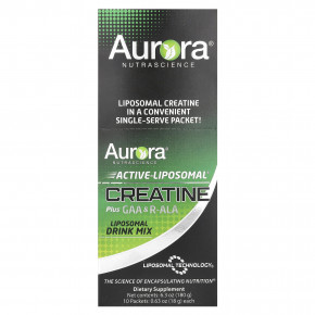 Aurora Nutrascience, Active-Liposomal® Creatine Plus GAA и R-ALA, 10 пакетиков по 18 г (0,63 унции) - описание | фото