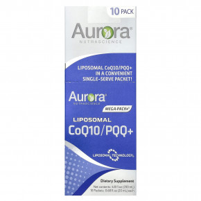 Aurora Nutrascience, липосомальный коэнзим Q10/PQQ+, 10 пакетиков по 20 мл (0,68 жидк. унции) - описание | фото