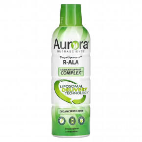 Aurora Nutrascience, Mega-Liposomal R-ALA, R-альфа липоевая кислота, со вкусом органических фруктов, 480 мл (16 жидк. унций) в Москве - eco-herb.ru | фото