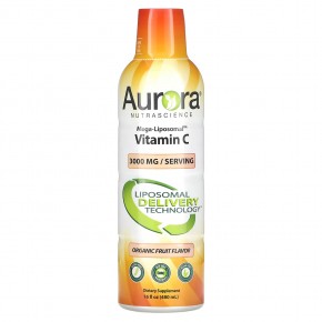 Aurora Nutrascience, Mega-Liposomal Vitamin C, органический фруктовый вкус, 3000 мг, 480 мл (16 жидк. унций) в Москве - eco-herb.ru | фото