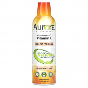 Aurora Nutrascience, Mega-Liposomal Vitamin C, органический фруктовый вкус, 3000 мг, 480 мл (16 жидк. унций) в Москве - eco-herb.ru | фото