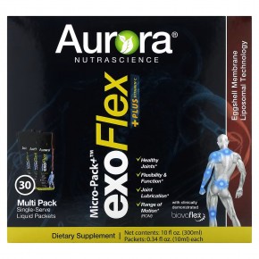 Aurora Nutrascience, Micro-Pack + ExoFlex + Plus Vitamin C, 30 пакетиков по 10 мл (0,34 жидк. Унции) в Москве - eco-herb.ru | фото