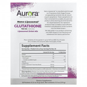 Aurora Nutrascience, Nano-Liposomal®, глутатион, смесь для приготовления липосомальных напитков, 30 пакетиков по 9 г (0,32 унции) в Москве - eco-herb.ru | изображение Aurora Nutrascience, Nano-Liposomal®, глутатион, смесь для приготовления липосомальных напитков, 30 пакетиков по 9 г (0,32 унции) в Москве - eco-herb.ru | фото