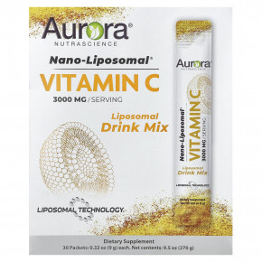 Aurora Nutrascience, Nano-Liposomal®, витамин C, 30 пакетиков по 9 г (0,32 унции) - описание | фото