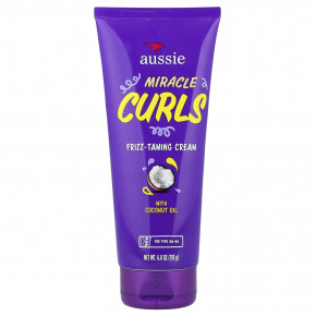 Aussie, Miracle Curls, крем для укрощения пушения, с кокосовым маслом, 193 г (6,8 унции) - описание | фото
