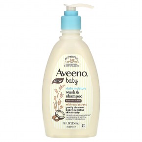 Aveeno, Baby, Daily Moisture Wash & Shampoo, With Shea Butter, Coconut, 12 fl oz (354 ml) в Москве - eco-herb.ru | фото