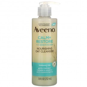 Aveeno, Calm + Restore, питательное очищающее средство с овсом, для чувствительной кожи, без отдушек, 232 мл (7,8 жидк. унции) в Москве - eco-herb.ru | фото