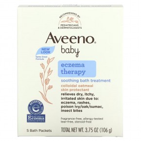 Aveeno, для детей, против экземы, успокаивающее средство для ванн, без отдушек, 5 пакетиков для ванн, 21 г (0,75 унции) в Москве - eco-herb.ru | фото