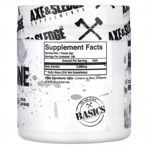 Axe & Sledge Supplements, Basics, бета-аланин, без добавок, 200 г (7,05 унции) в Москве - eco-herb.ru | фото