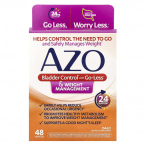 AZO, Bladder Control® с функцией Go-Less® и контролем веса, 48 капсул - описание | фото